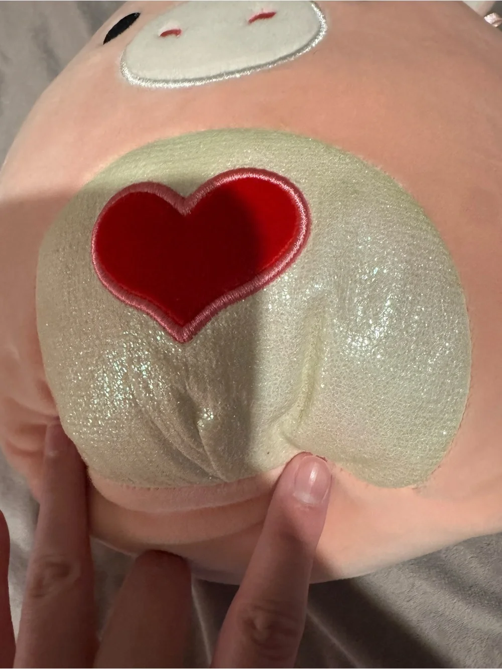Squishmallows Pink Dragon with Red Heart and Shiny Belly